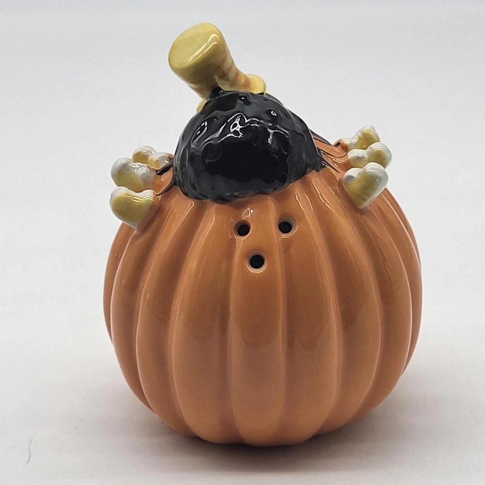 Transpac Holiday Shop Pumpkin Spider Salt Pepper Shakers Halloween Set